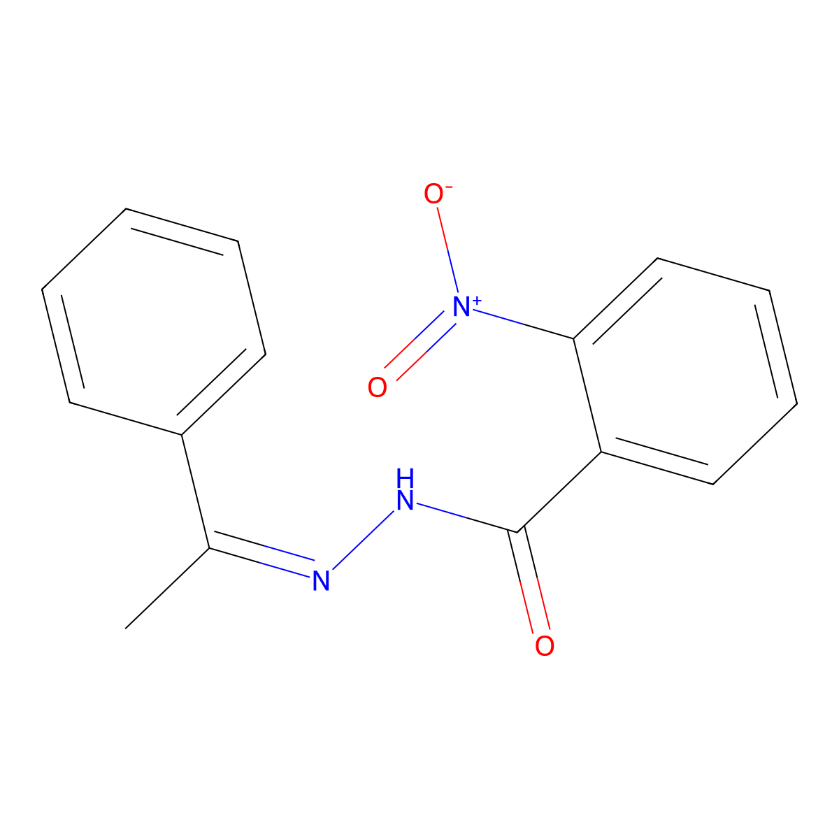 2-Nitrobenzoic acid 2-(1-phenylethylidene)hydrazide molecular structure, CAS 299405-41-7