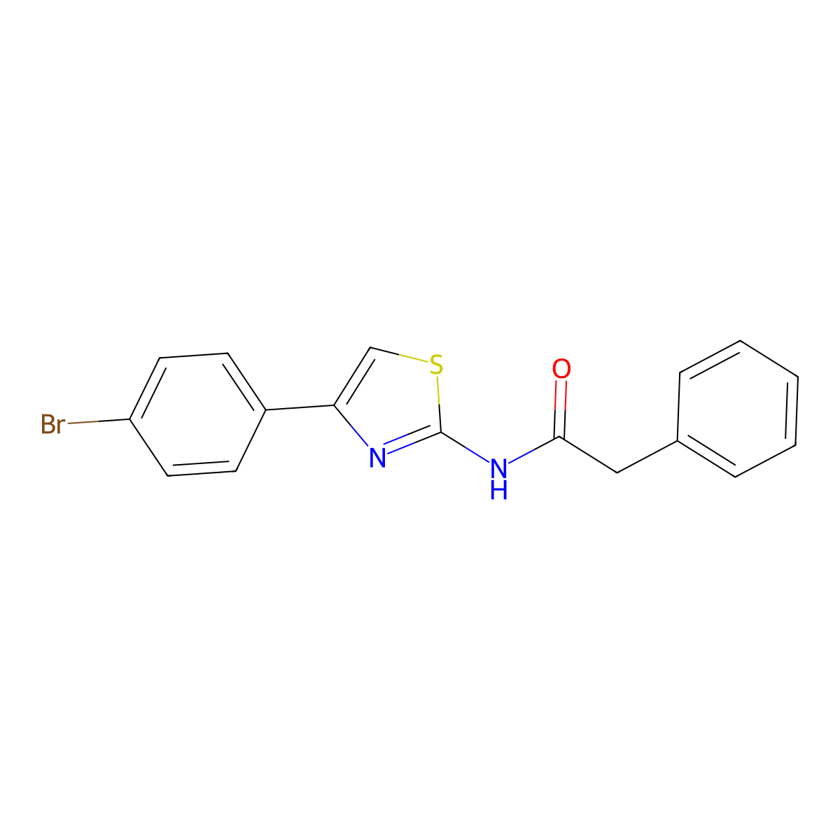 N-(4-(4-Bromophenyl)thiazol-2-yl)-2-phenylacetamide molecular structure, CAS 299405-68-8