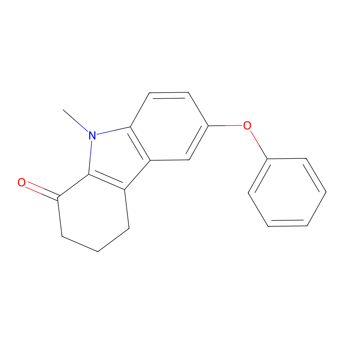 9-Methyl-6-phenoxy-2,3,4,9-tetrahydro-1H-carbazol-1-one molecular structure, CAS 299405-79-1