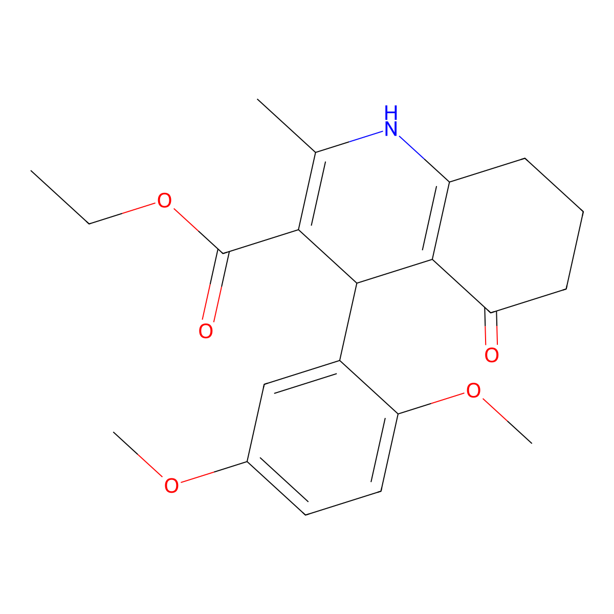 Ethyl 4-(2,5-dimethoxyphenyl)-2-methyl-5-oxo-1,4,5,6,7,8-hexahydroquinoline-3-carboxylate molecular structure, CAS 299407-28-6