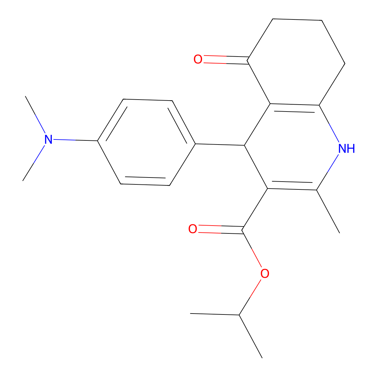 Propan-2-yl 4-[4-(dimethylamino)phenyl]-2-methyl-5-oxo-1,4,5,6,7,8-hexahydroquinoline-3-carboxylate molecular structure, CAS 299407-63-9
