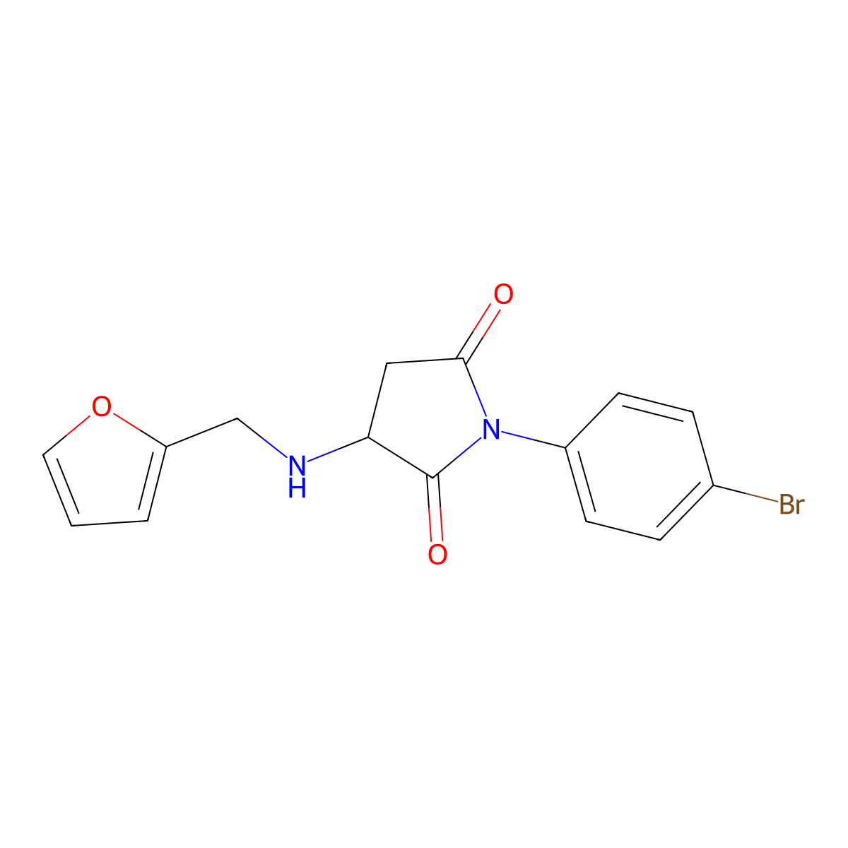 1-(4-Bromophenyl)-3-[(2-furylmethyl)amino]-2,5-pyrrolidinedione molecular structure, CAS 299408-24-5