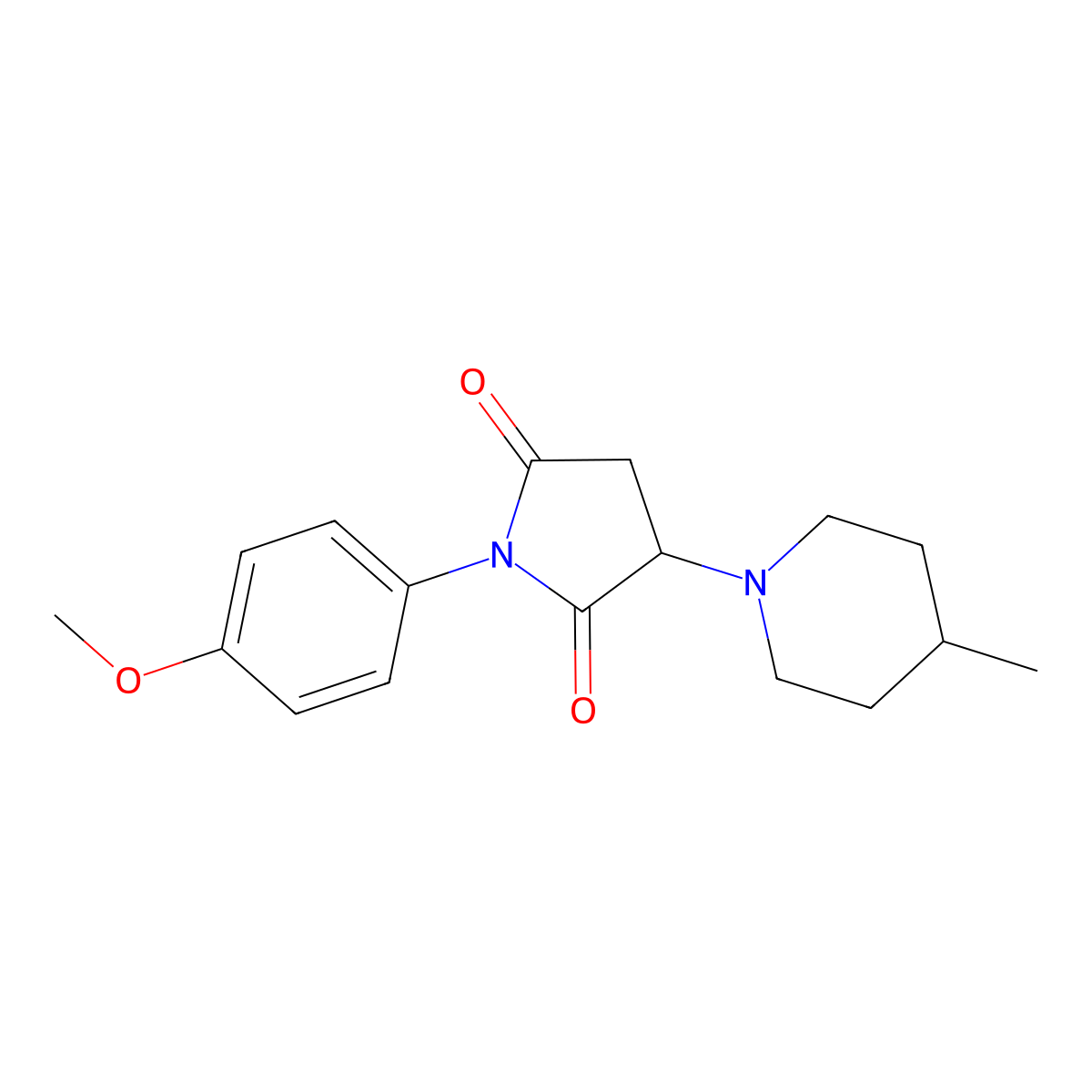 1-(4-Methoxyphenyl)-3-(4-methyl-1-piperidinyl)-2,5-pyrrolidinedione molecular structure, CAS 299408-30-3