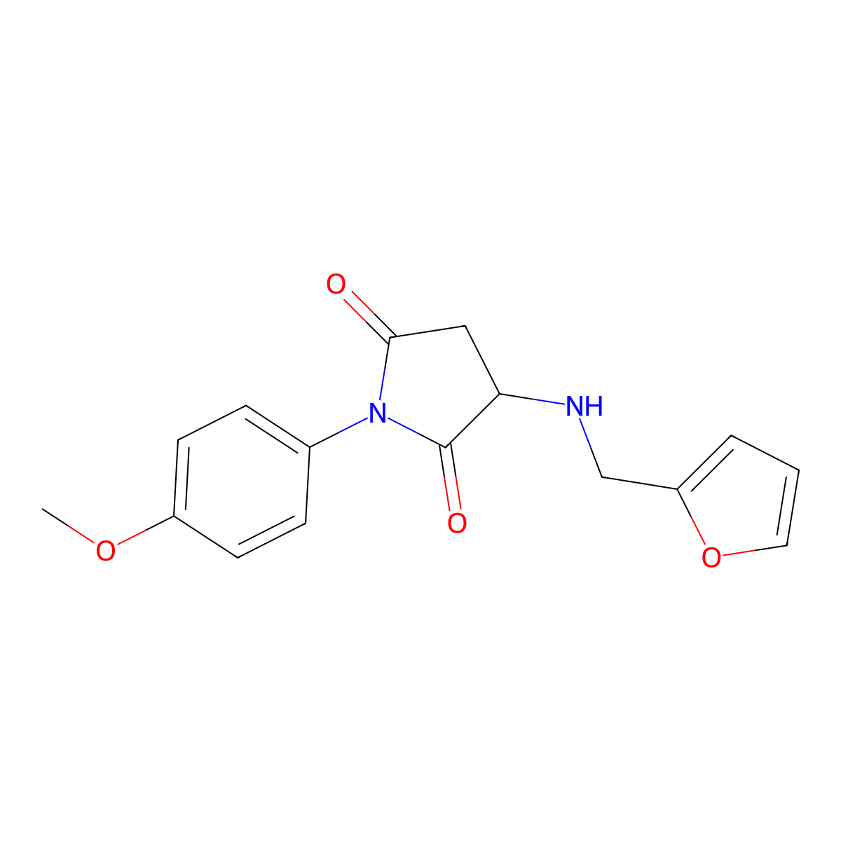 3-(Furan-2-ylmethylamino)-1-(4-methoxyphenyl)pyrrolidine-2,5-dione molecular structure, CAS 299408-36-9