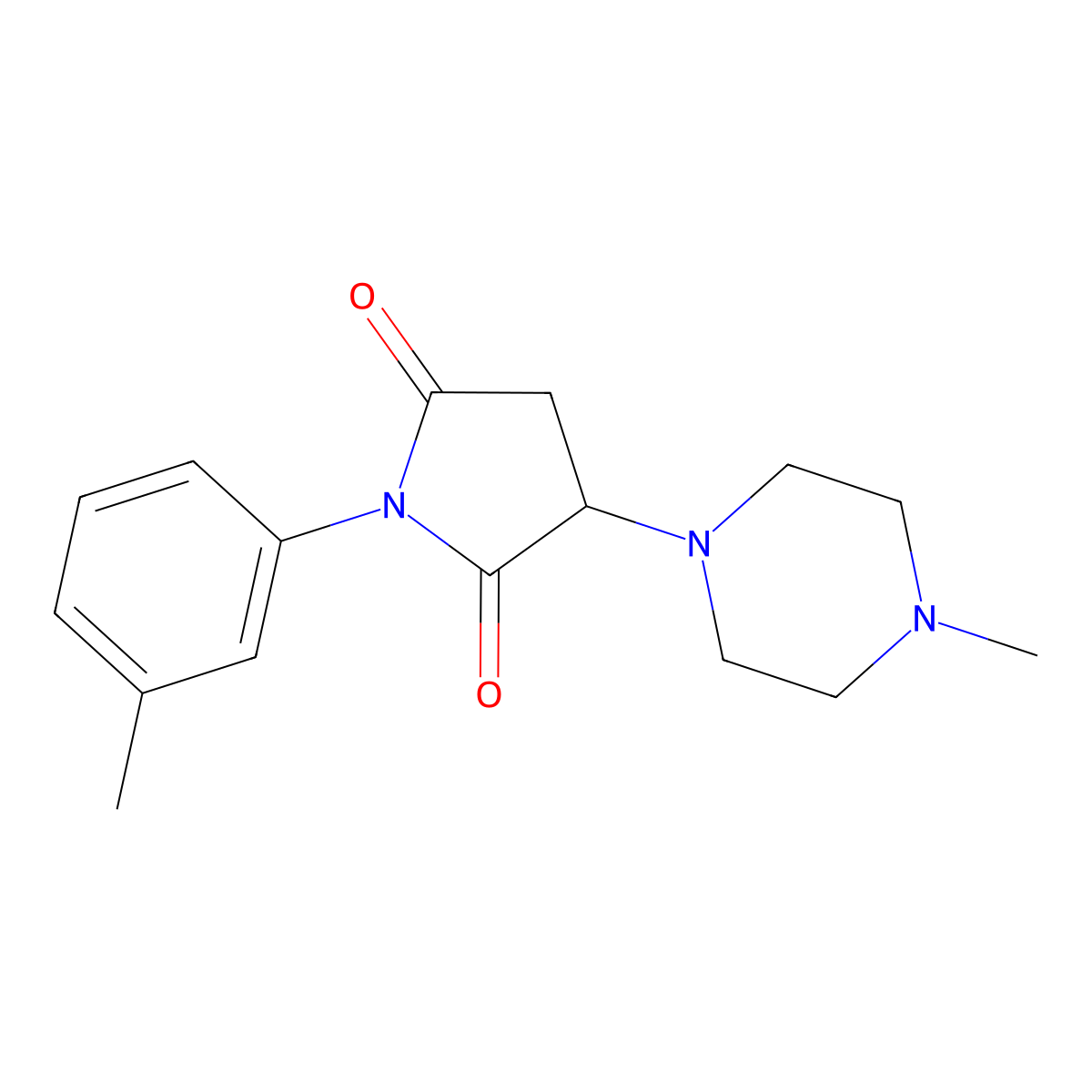 3-(4-Methyl-piperazin-1-yl)-1-m-tolyl-pyrrolidine-2,5-dione molecular structure, CAS 299408-38-1