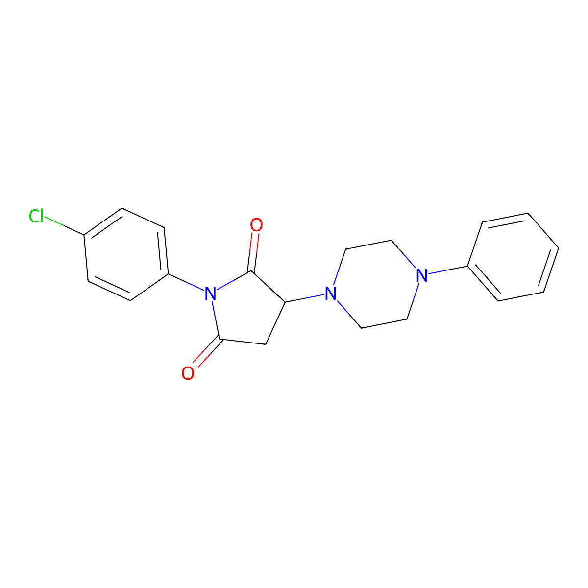 1-(4-Chlorophenyl)-3-(4-phenylpiperazin-1-yl)pyrrolidine-2,5-dione molecular structure, CAS 299408-64-3