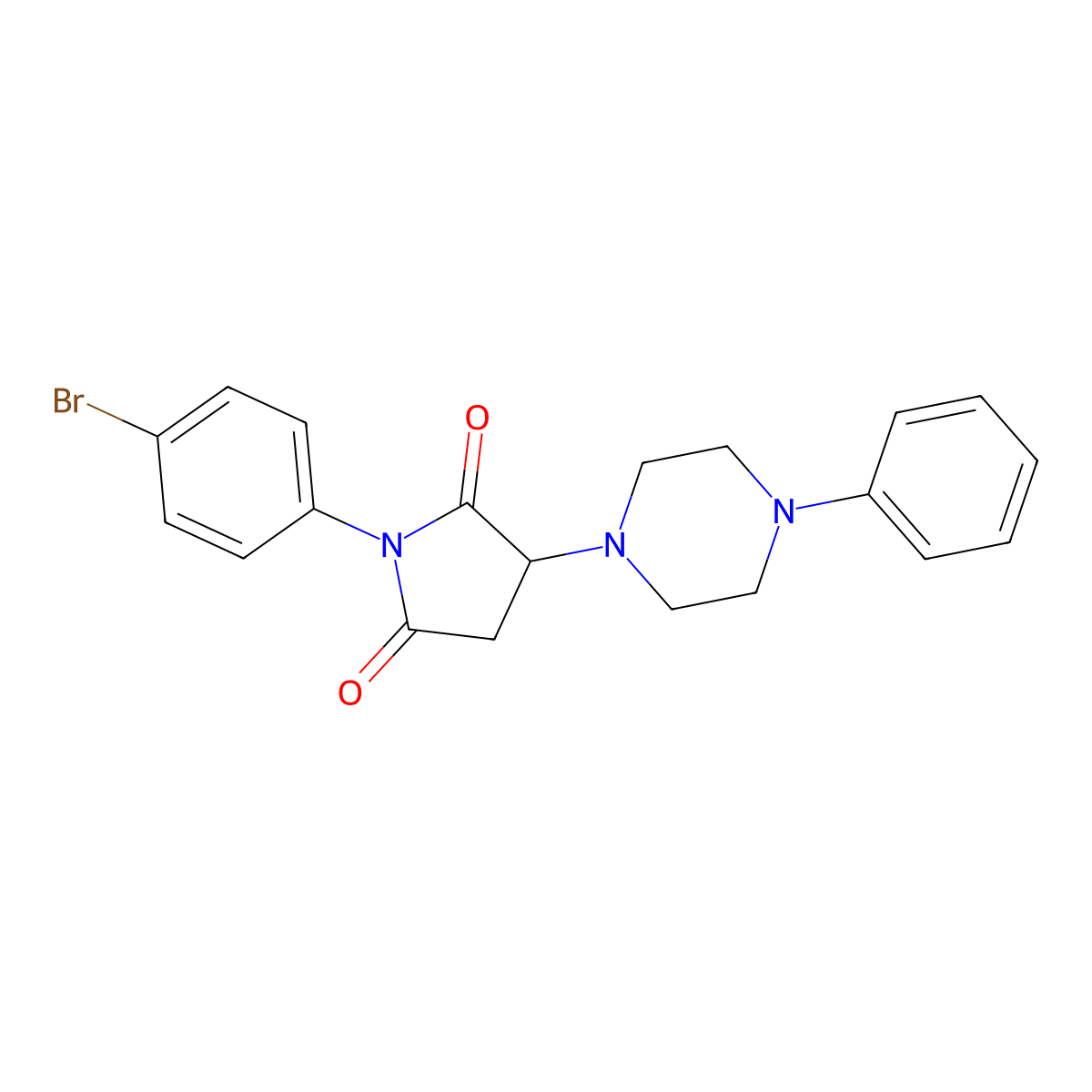 1-(4-Bromophenyl)-3-(4-phenylpiperazin-1-yl)pyrrolidine-2,5-dione molecular structure, CAS 299408-65-4
