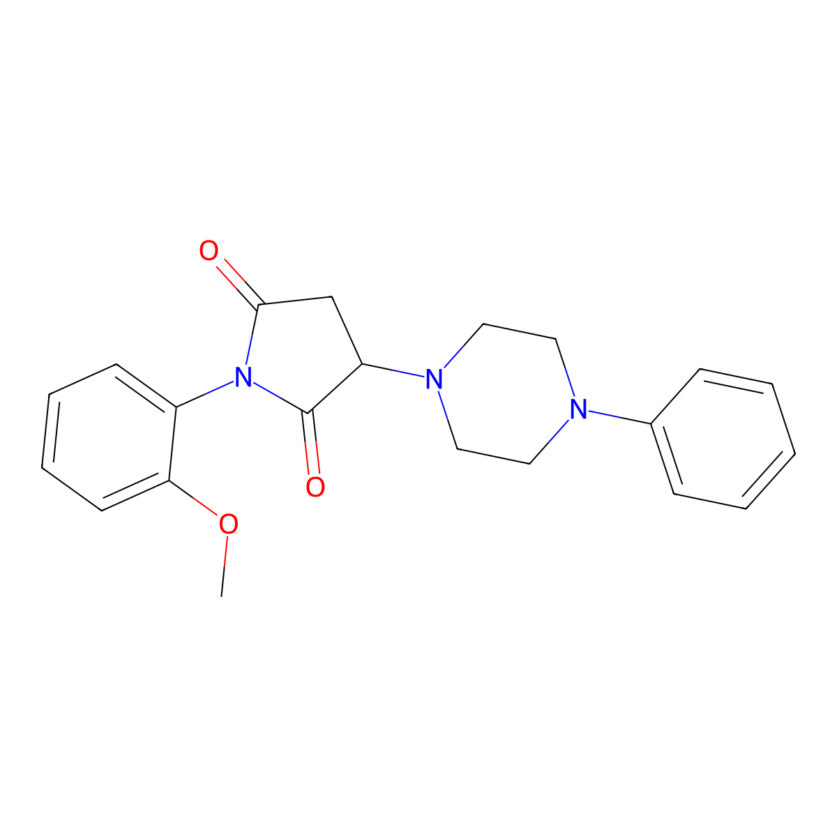 1-(2-Methoxyphenyl)-3-(4-phenyl-1-piperazinyl)-2,5-pyrrolidinedione molecular structure, CAS 299408-66-5