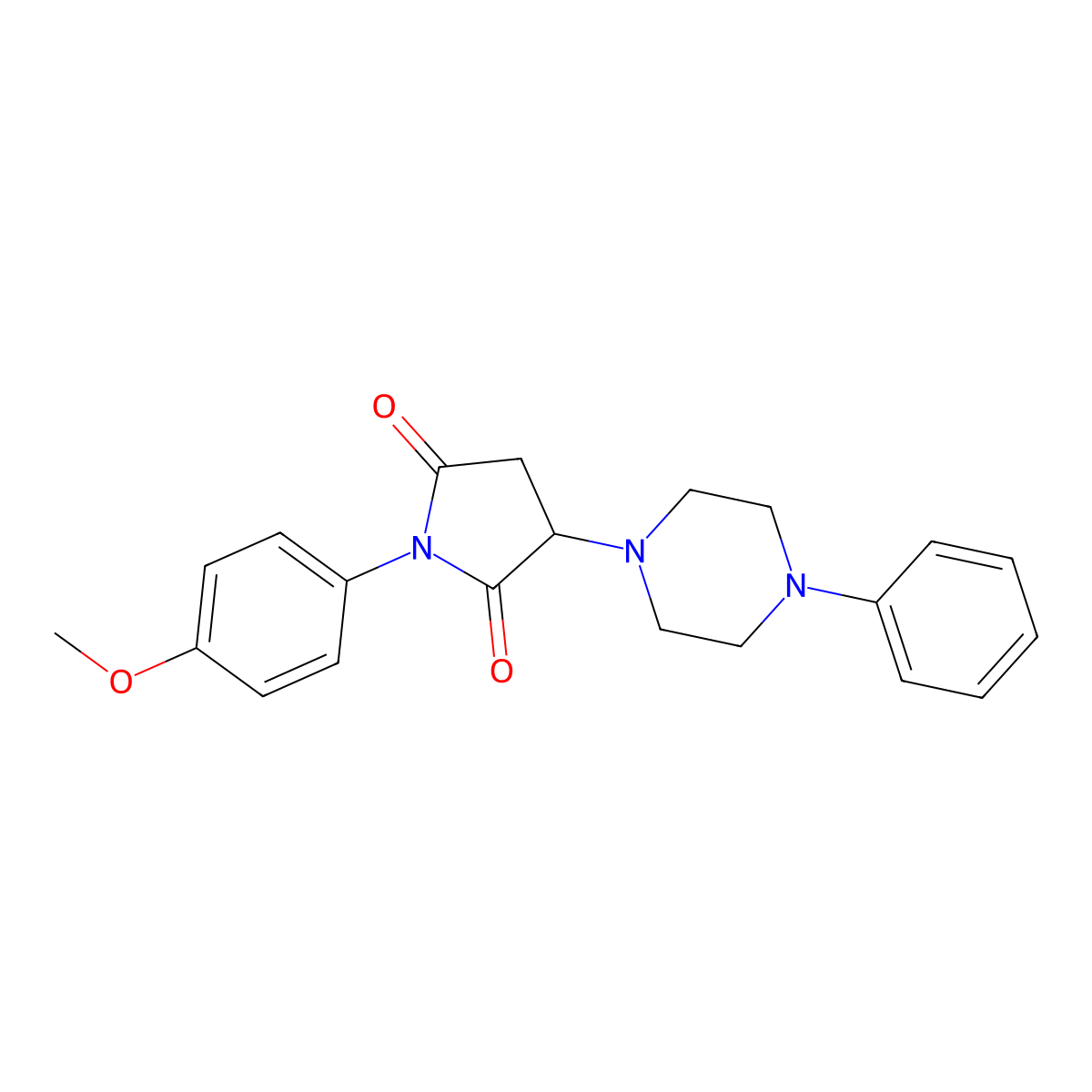 1-(4-Methoxyphenyl)-3-(4-phenylpiperazin-1-yl)pyrrolidine-2,5-dione molecular structure, CAS 299408-67-6