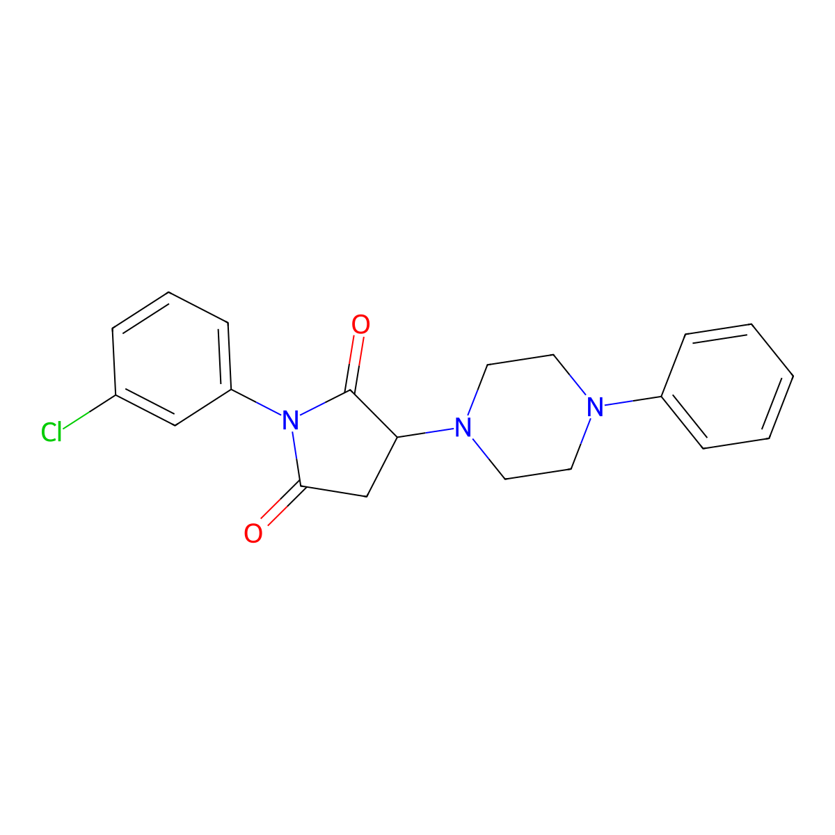 1-(3-Chlorophenyl)-3-(4-phenylpiperazin-1-yl)pyrrolidine-2,5-dione molecular structure, CAS 299408-68-7