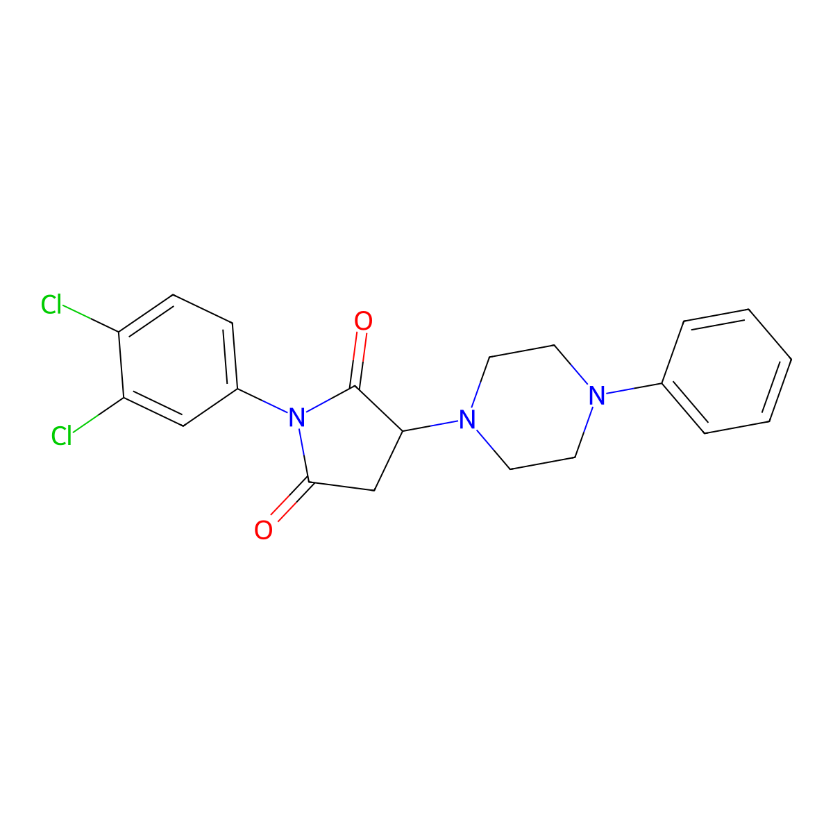 1-(3,4-Dichlorophenyl)-3-(4-phenylpiperazin-1-yl)pyrrolidine-2,5-dione molecular structure, CAS 299408-69-8