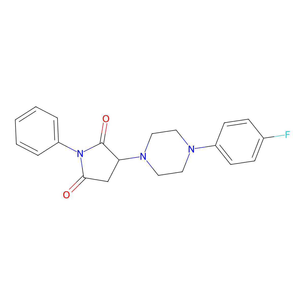 3-[4-(4-Fluorophenyl)piperazin-1-yl]-1-phenylpyrrolidine-2,5-dione molecular structure, CAS 299408-71-2