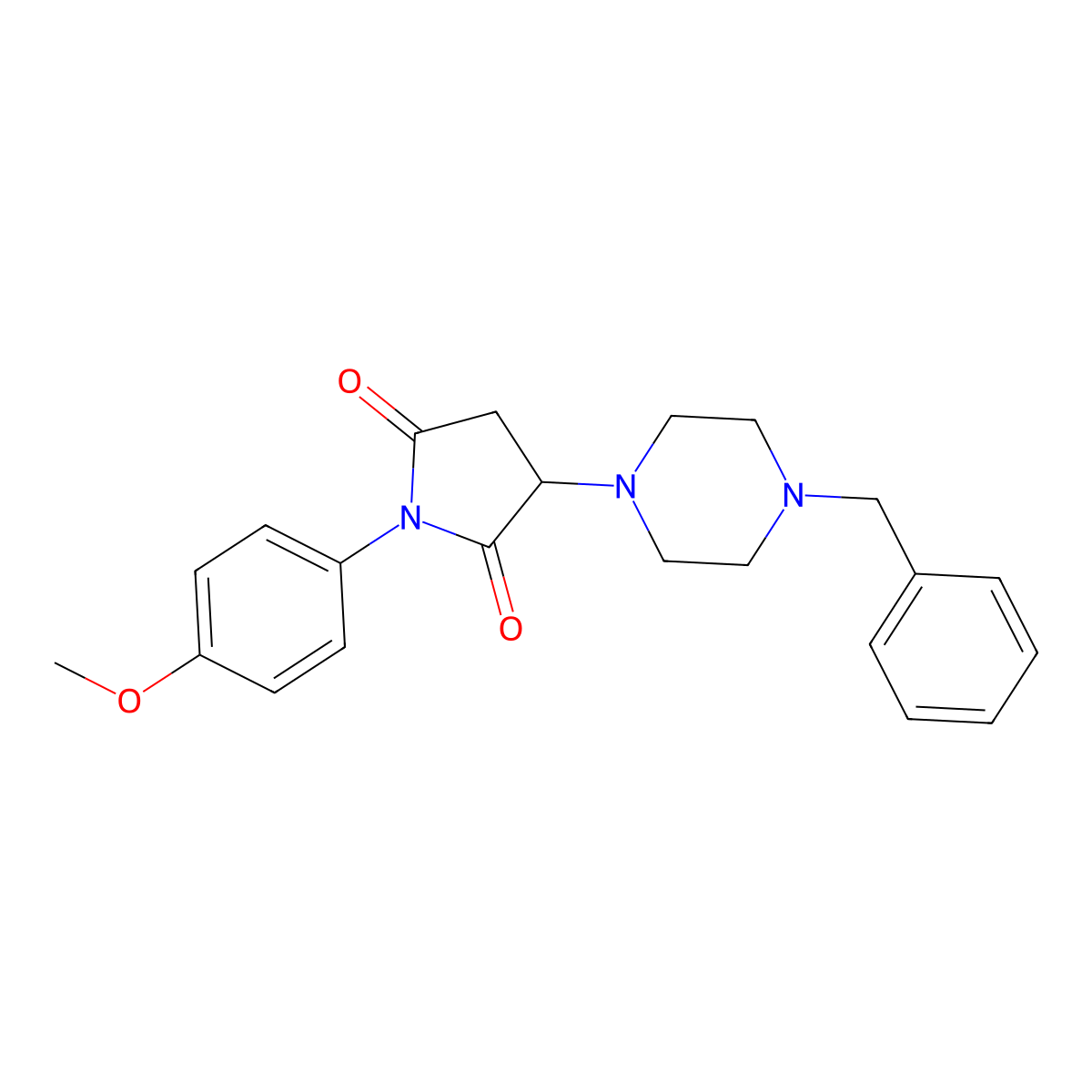 3-(4-Benzylpiperazin-1-yl)-1-(4-methoxyphenyl)pyrrolidine-2,5-dione molecular structure, CAS 299408-79-0