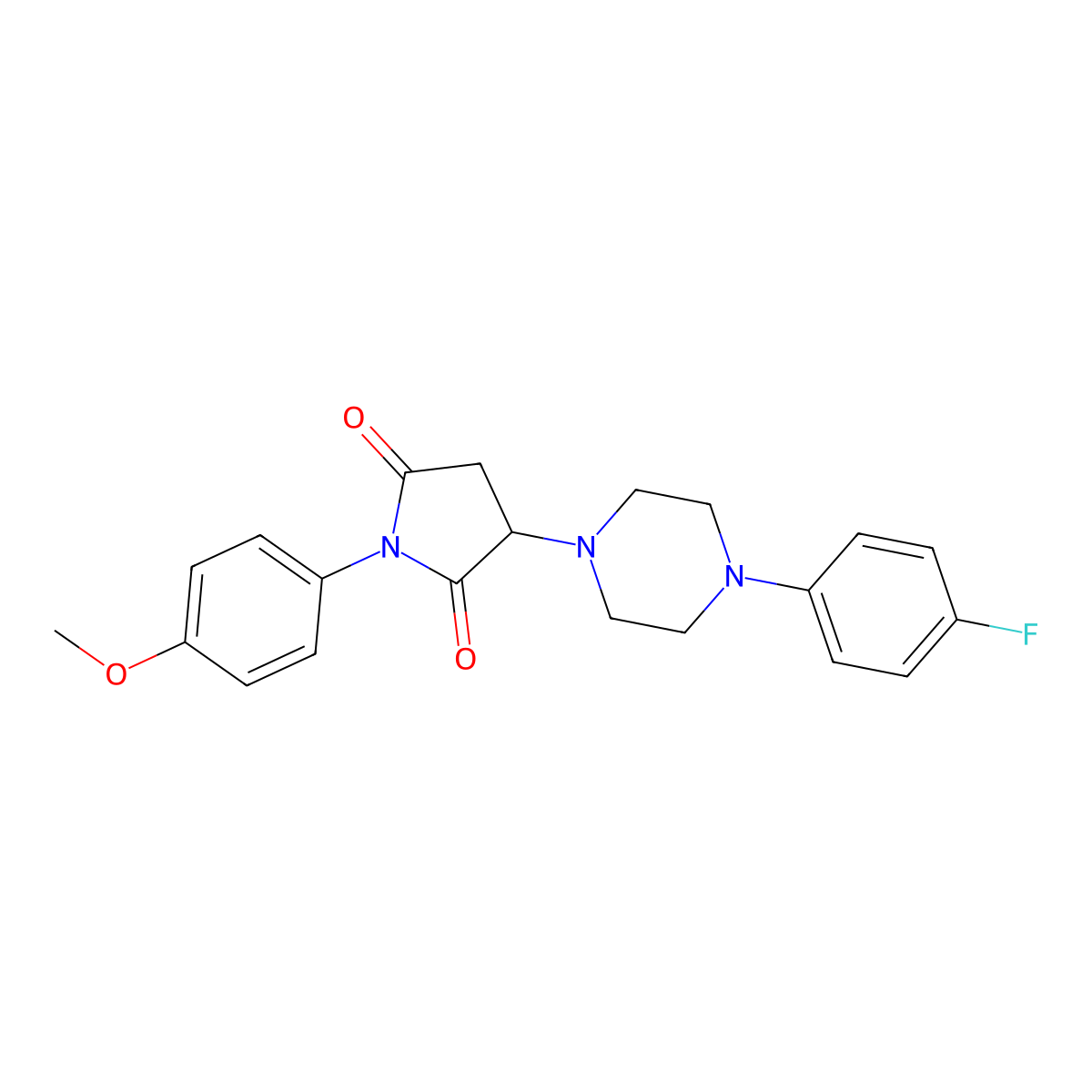 3-[4-(4-Fluorophenyl)piperazin-1-yl]-1-(4-methoxyphenyl)pyrrolidine-2,5-dione molecular structure, CAS 299408-80-3