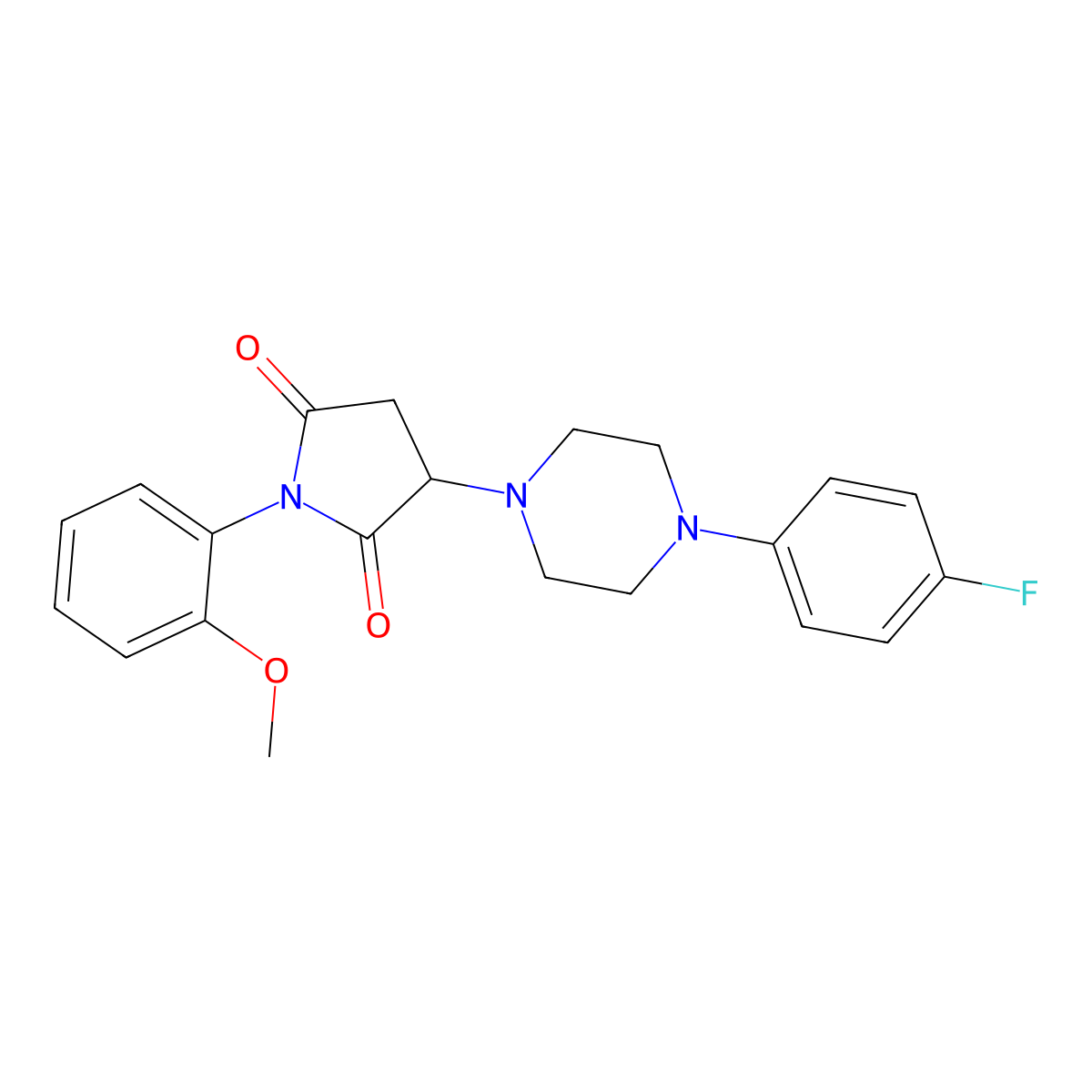3-[4-(4-Fluorophenyl)piperazin-1-yl]-1-(2-methoxyphenyl)pyrrolidine-2,5-dione molecular structure, CAS 299408-81-4