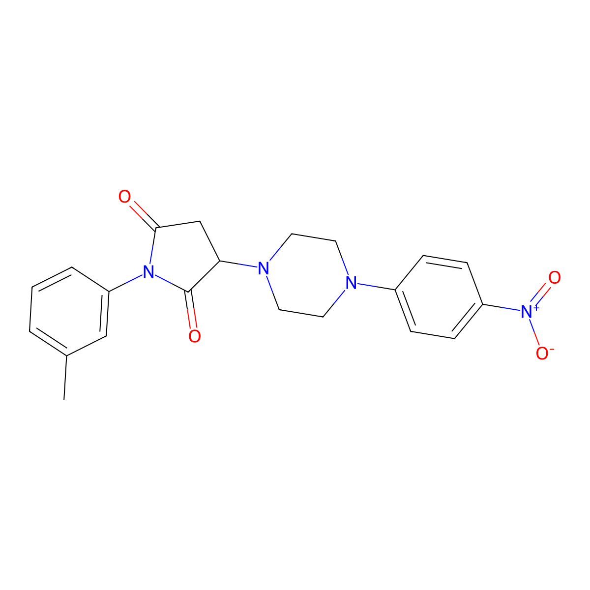 1-(3-Methylphenyl)-3-[4-(4-nitrophenyl)piperazin-1-yl]pyrrolidine-2,5-dione molecular structure, CAS 299408-82-5