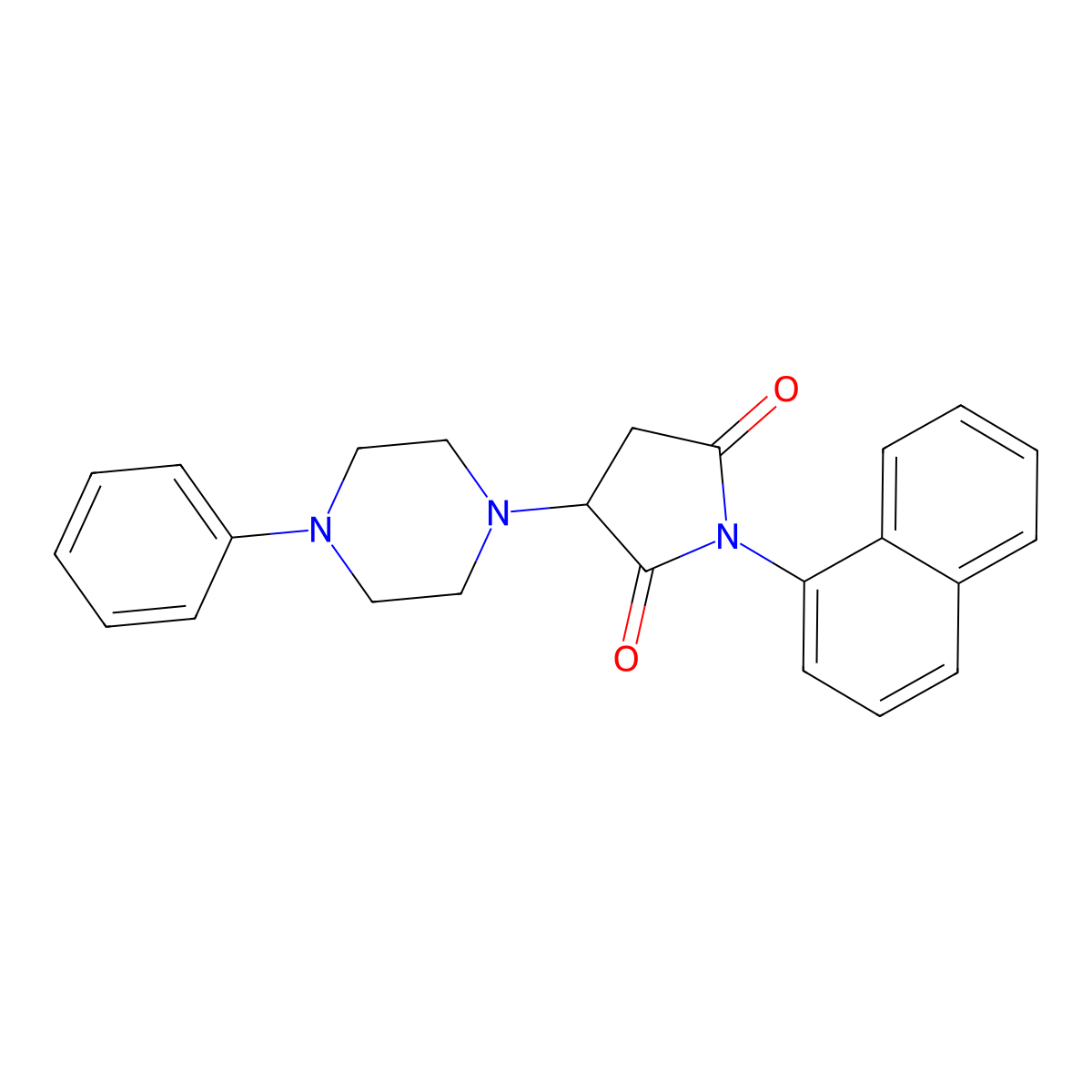 1-(Naphthalen-1-yl)-3-(4-phenylpiperazin-1-yl)pyrrolidine-2,5-dione molecular structure, CAS 299408-86-9