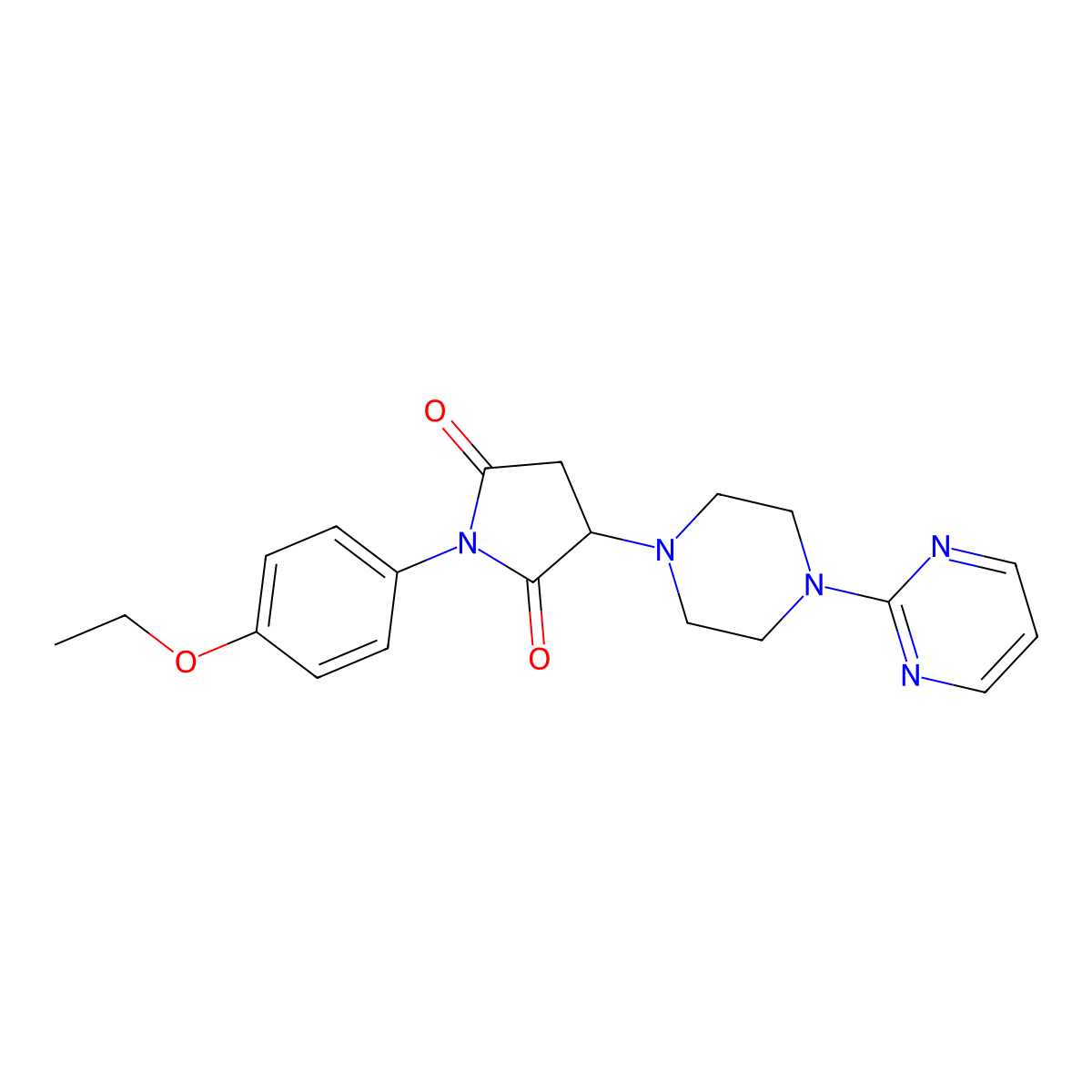 1-(4-Ethoxyphenyl)-3-(4-pyrimidin-2-ylpiperazin-1-yl)pyrrolidine-2,5-dione molecular structure, CAS 299408-90-5