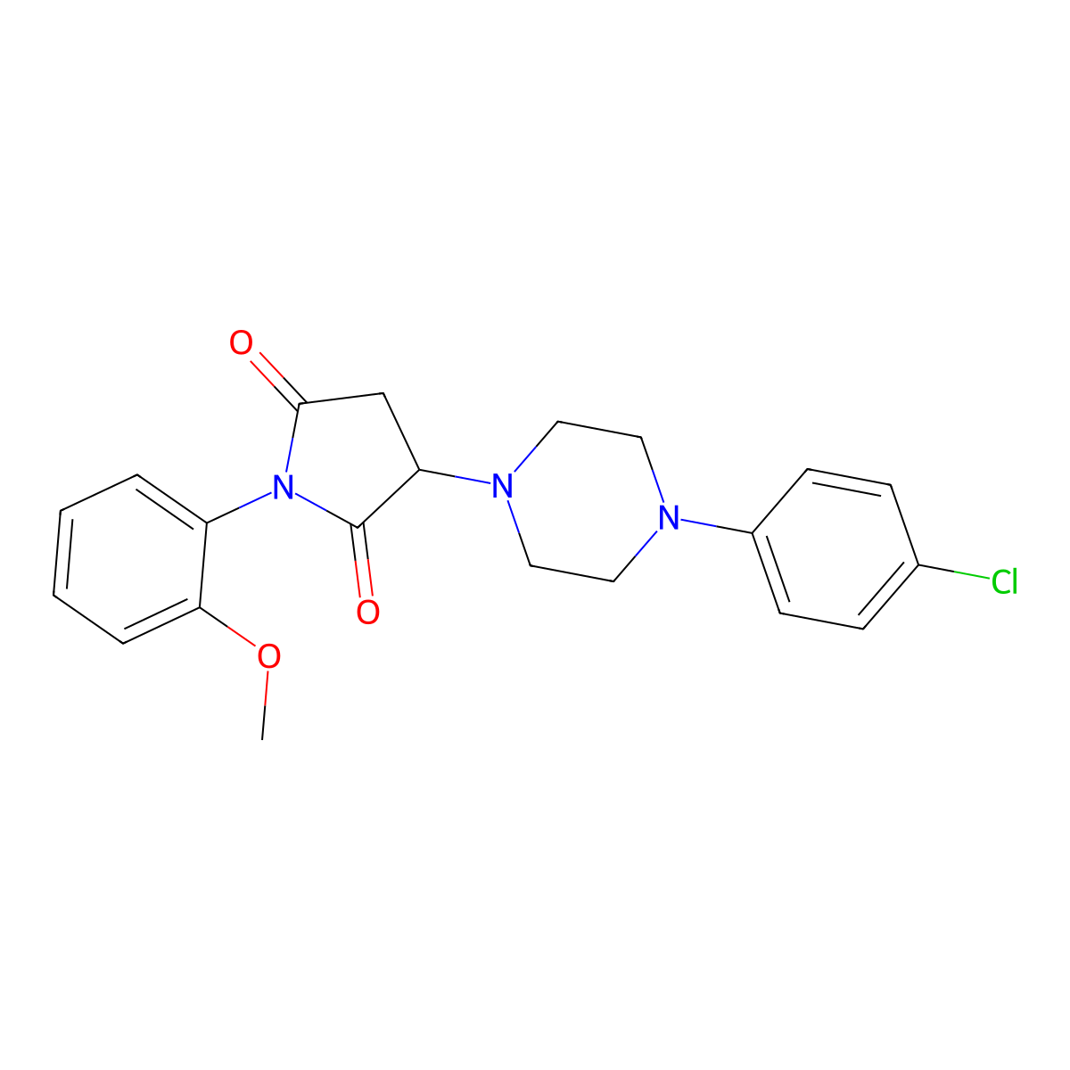 3-[4-(4-Chlorophenyl)piperazin-1-yl]-1-(2-methoxyphenyl)pyrrolidine-2,5-dione molecular structure, CAS 299408-91-6