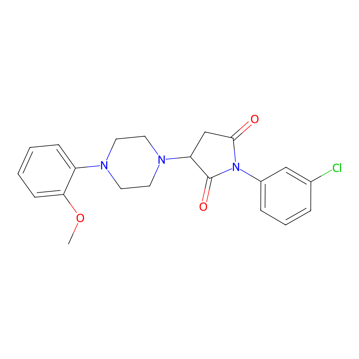 1-(3-Chlorophenyl)-3-[4-(2-methoxyphenyl)piperazin-1-yl]pyrrolidine-2,5-dione molecular structure, CAS 299408-92-7