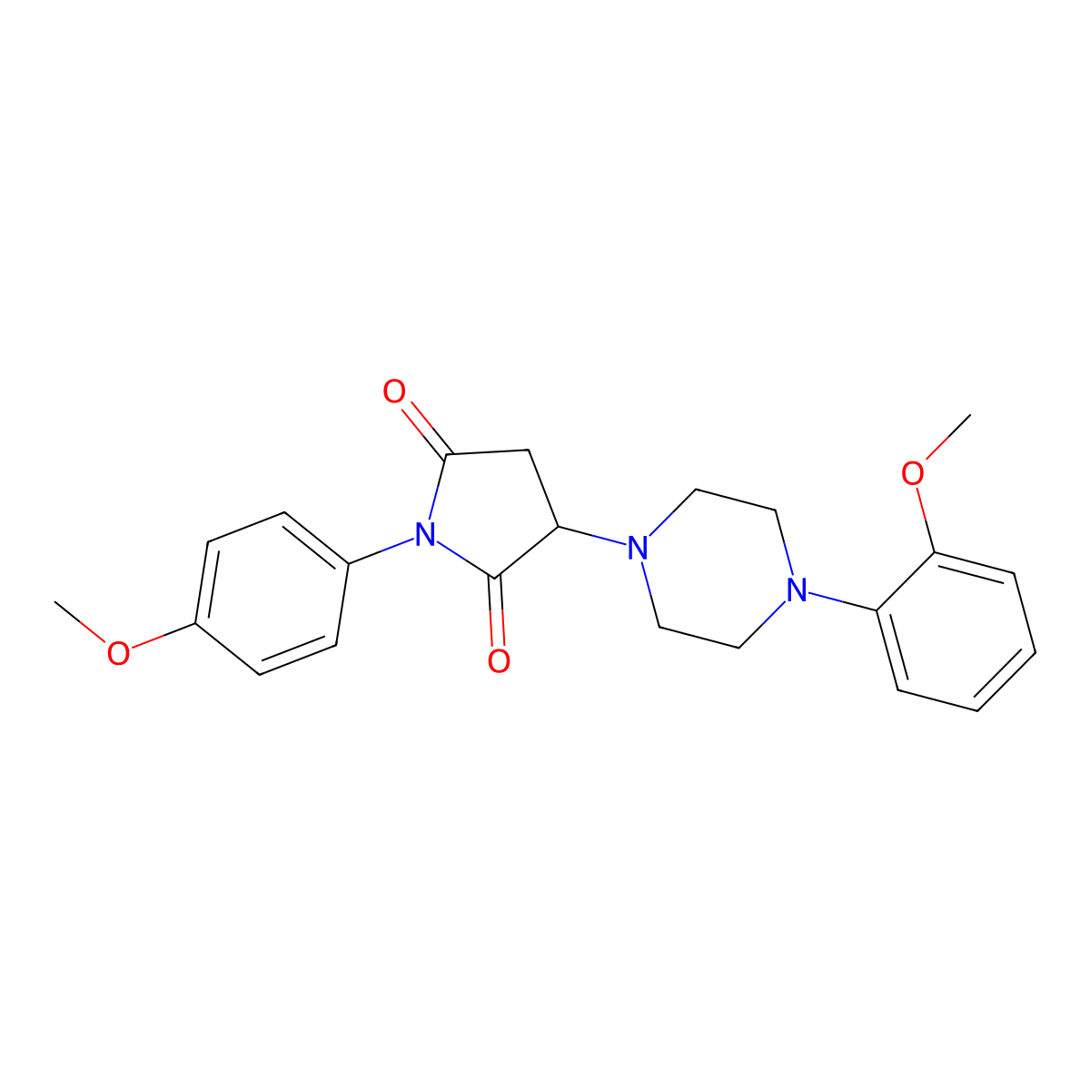 1-(4-Methoxyphenyl)-3-[4-(2-methoxyphenyl)piperazin-1-yl]pyrrolidine-2,5-dione molecular structure, CAS 299408-93-8