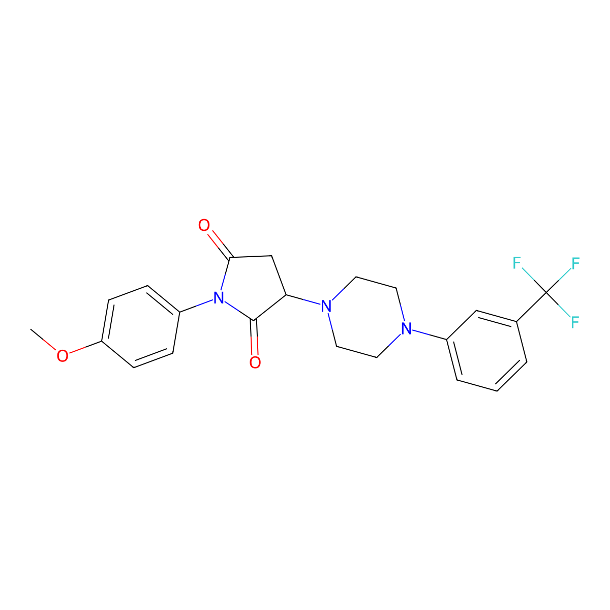 1-(4-Methoxyphenyl)-3-{4-[3-(trifluoromethyl)phenyl]piperazin-1-yl}pyrrolidine-2,5-dione molecular structure, CAS 299408-97-2