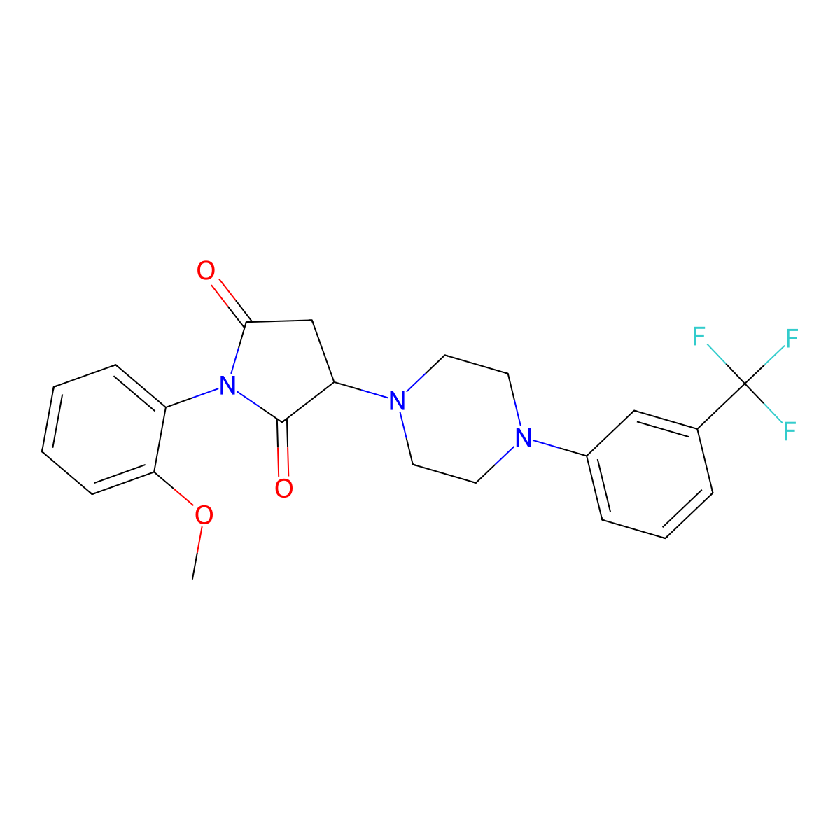1-(2-Methoxyphenyl)-3-{4-[3-(trifluoromethyl)phenyl]piperazin-1-yl}pyrrolidine-2,5-dione molecular structure, CAS 299408-98-3