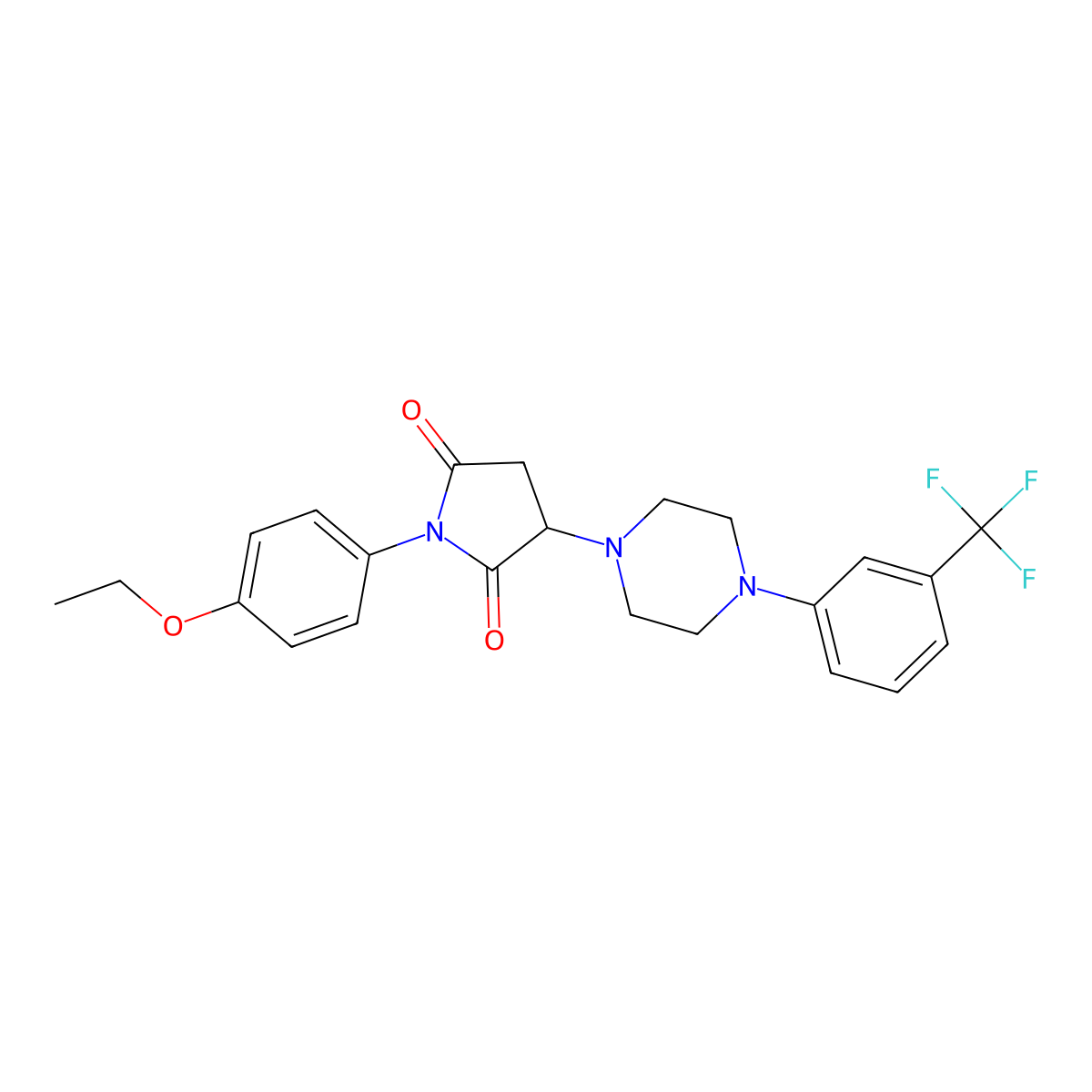 1-(4-Ethoxyphenyl)-3-{4-[3-(trifluoromethyl)phenyl]piperazin-1-yl}pyrrolidine-2,5-dione molecular structure, CAS 299409-00-0