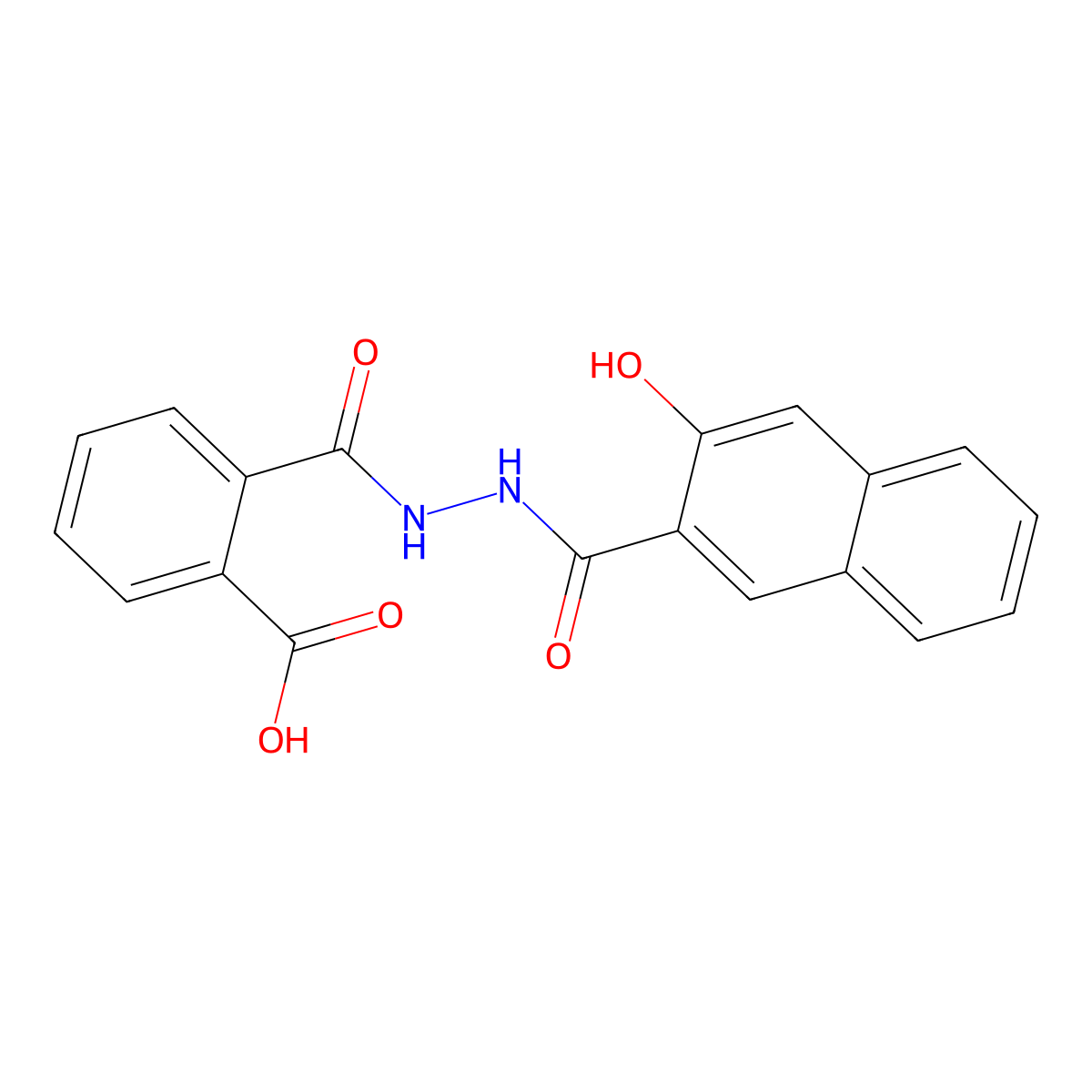 2-[[(3-hydroxynaphthalene-2-carbonyl)amino]carbamoyl]benzoic Acid molecular structure, CAS 299409-36-2