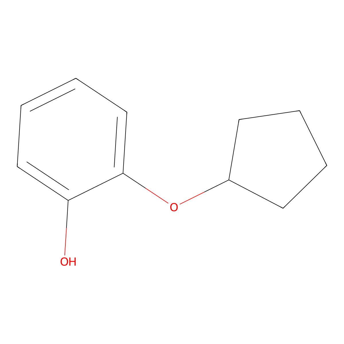 2-(Cyclopentyloxy)phenol molecular structure, CAS 29941-90-0