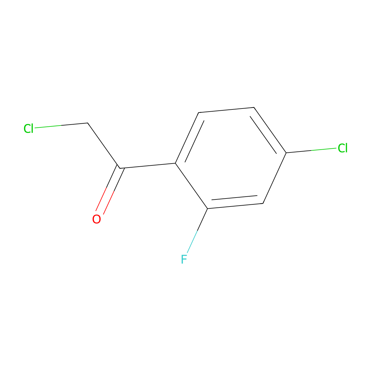 2-Chloro-1-(4-chloro-2-fluorophenyl)ethan-1-one molecular structure, CAS 299411-67-9