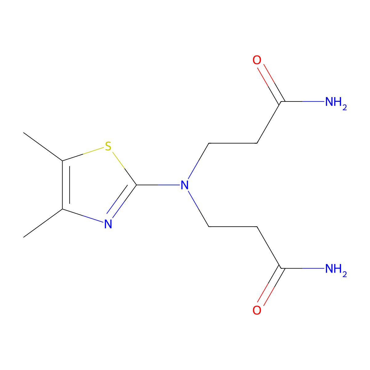 3-[(3-Amino-3-oxopropyl)-(4,5-dimethyl-1,3-thiazol-2-yl)amino]propanamide molecular structure, CAS 299417-27-9