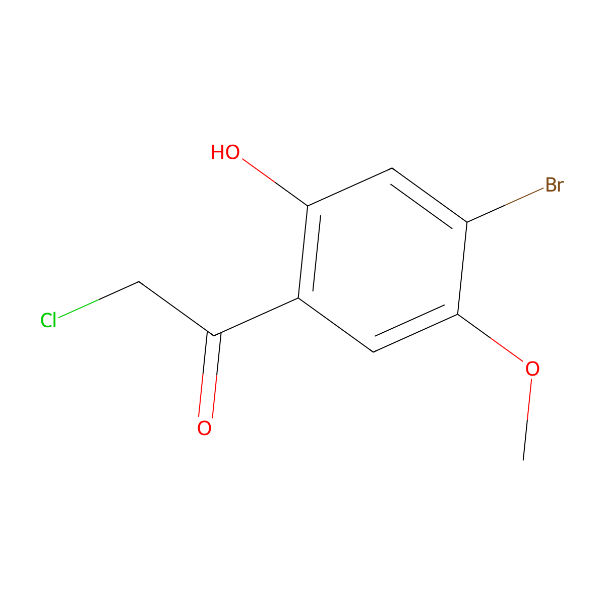 1-(4-Bromo-2-hydroxy-5-methoxyphenyl)-2-chloro-1-ethanone molecular structure, CAS 299417-38-2