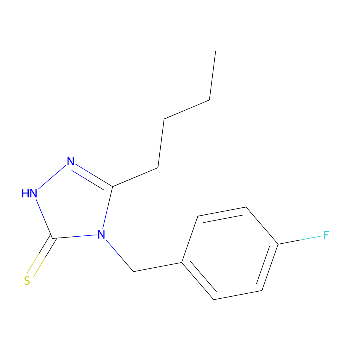 5-butyl-4-(4-fluorobenzyl)-2,4-dihydro-3H-1,2,4-triazole-3-thione molecular structure, CAS 299417-40-6