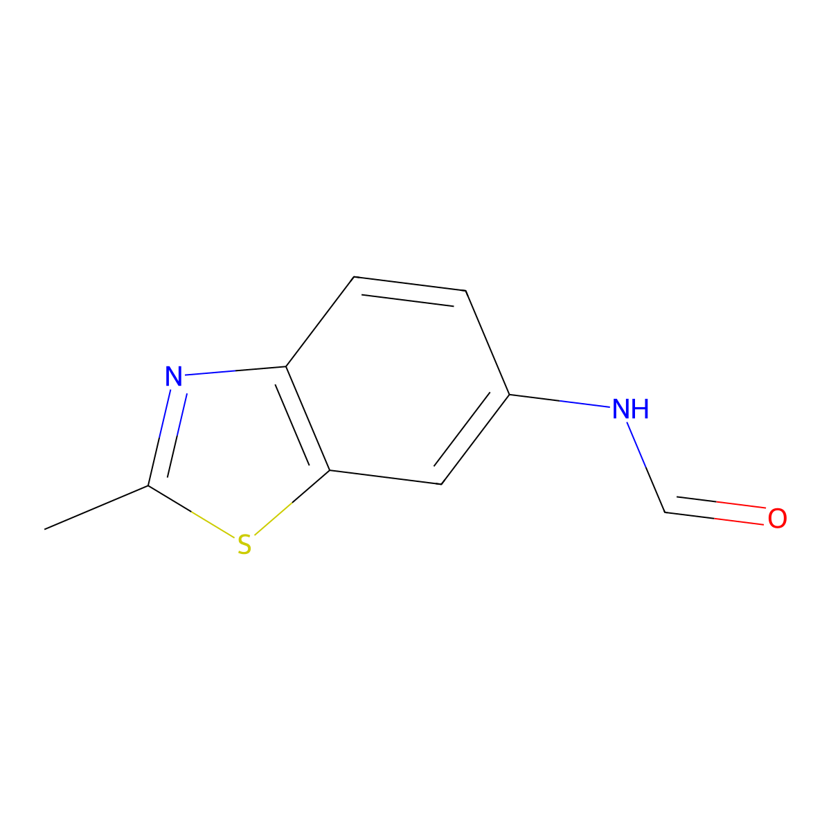N-(2-methyl-1,3-benzothiazol-6-yl)formamide molecular structure, CAS 299418-37-4
