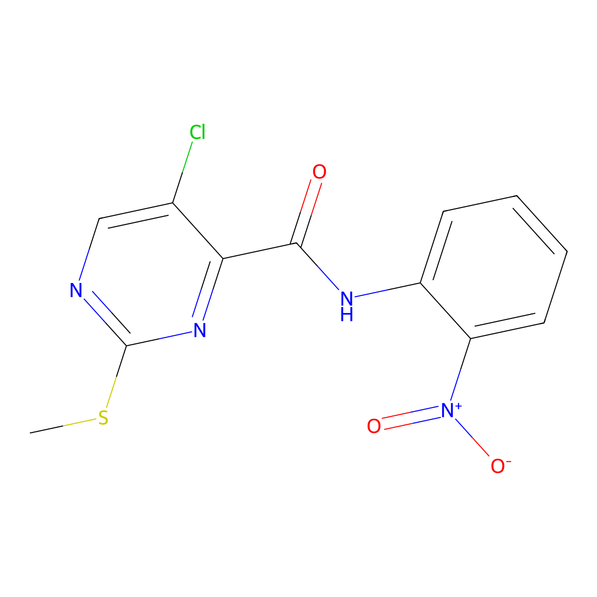 5-chloro-2-(methylsulfanyl)-N-(2-nitrophenyl)pyrimidine-4-carboxamide molecular structure, CAS 299418-47-6
