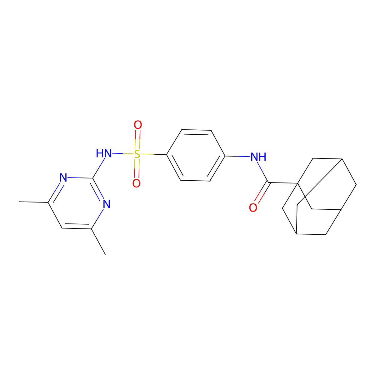 N-{4-[(4,6-dimethylpyrimidin-2-yl)sulfamoyl]phenyl}adamantane-1-carboxamide molecular structure, CAS 299419-15-1