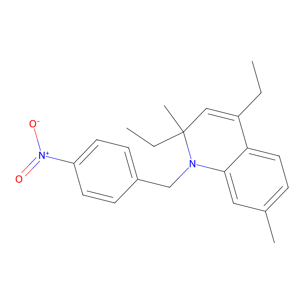 2,4-Diethyl-2,7-dimethyl-1-[(4-nitrophenyl)methyl]quinoline molecular structure, CAS 299419-19-5