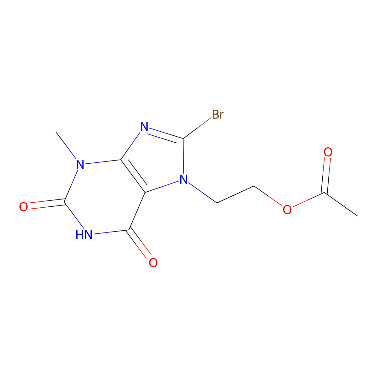2-(8-Bromo-3-methyl-2,6-dioxopurin-7-yl)ethyl acetate molecular structure, CAS 299419-61-7