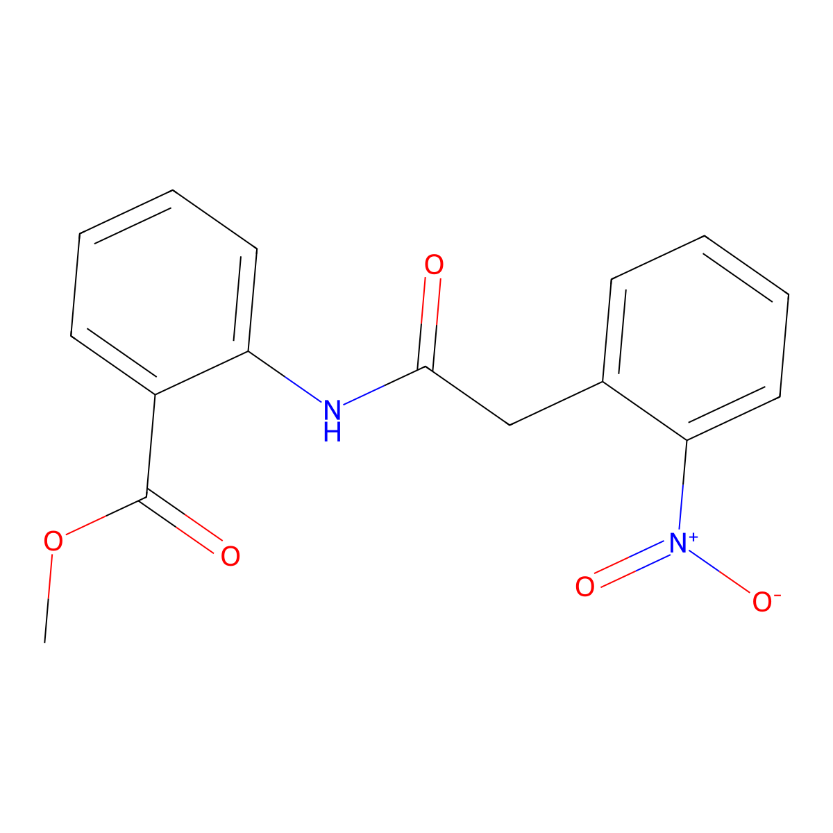 Methyl 2-[[2-(2-nitrophenyl)acetyl]amino]benzoate molecular structure, CAS 299419-90-2