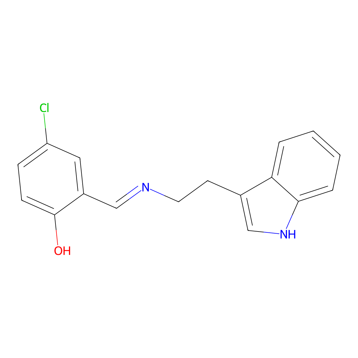 4-chloro-2-({[2-(1H-indol-3-yl)ethyl]imino}methyl)benzenol molecular structure, CAS 299420-52-3