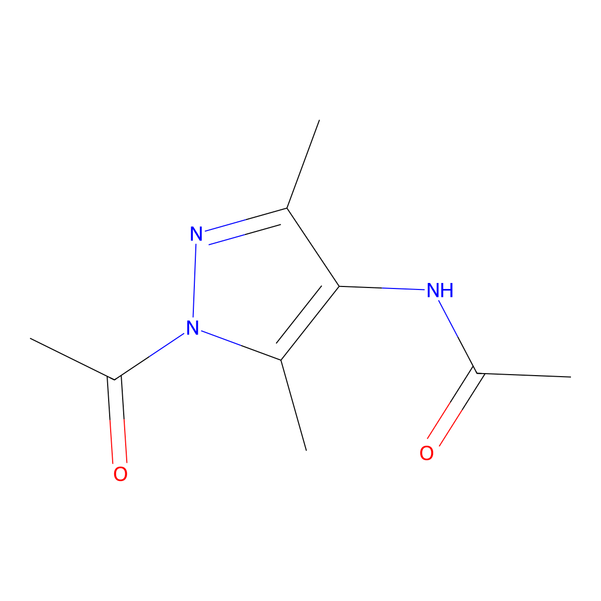 N-(1-acetyl-3,5-dimethyl-1H-pyrazol-4-yl)acetamide molecular structure, CAS 299421-84-4