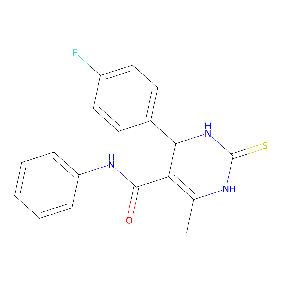 4-(4-fluorophenyl)-6-methyl-N-phenyl-2-thioxo-1,2,3,4-tetrahydro-5-pyrimidinecarboxamide molecular structure, CAS 299421-90-2