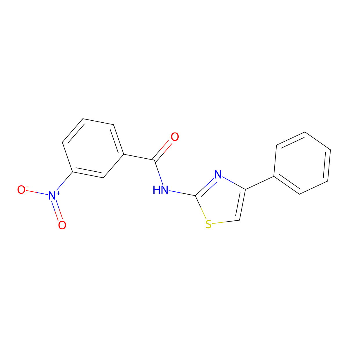 3-nitro-N-(4-phenyl-1,3-thiazol-2-yl)benzamide molecular structure, CAS 299422-41-6