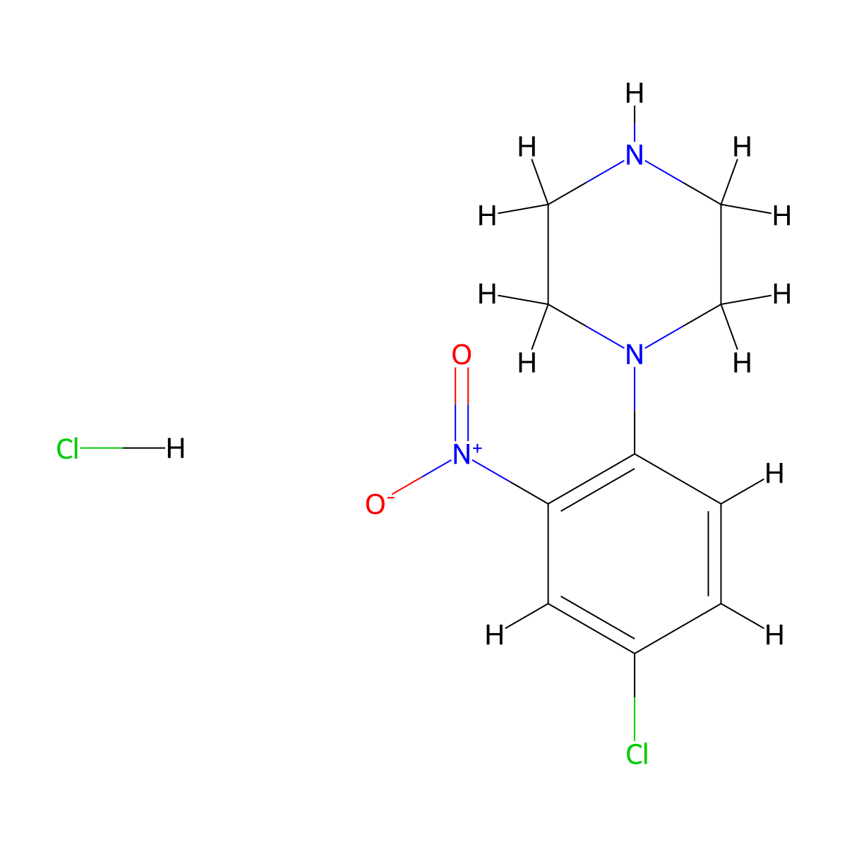 1-(4-Chloro-2-nitrophenyl)piperazine hydrochloride molecular structure, CAS 299425-71-1