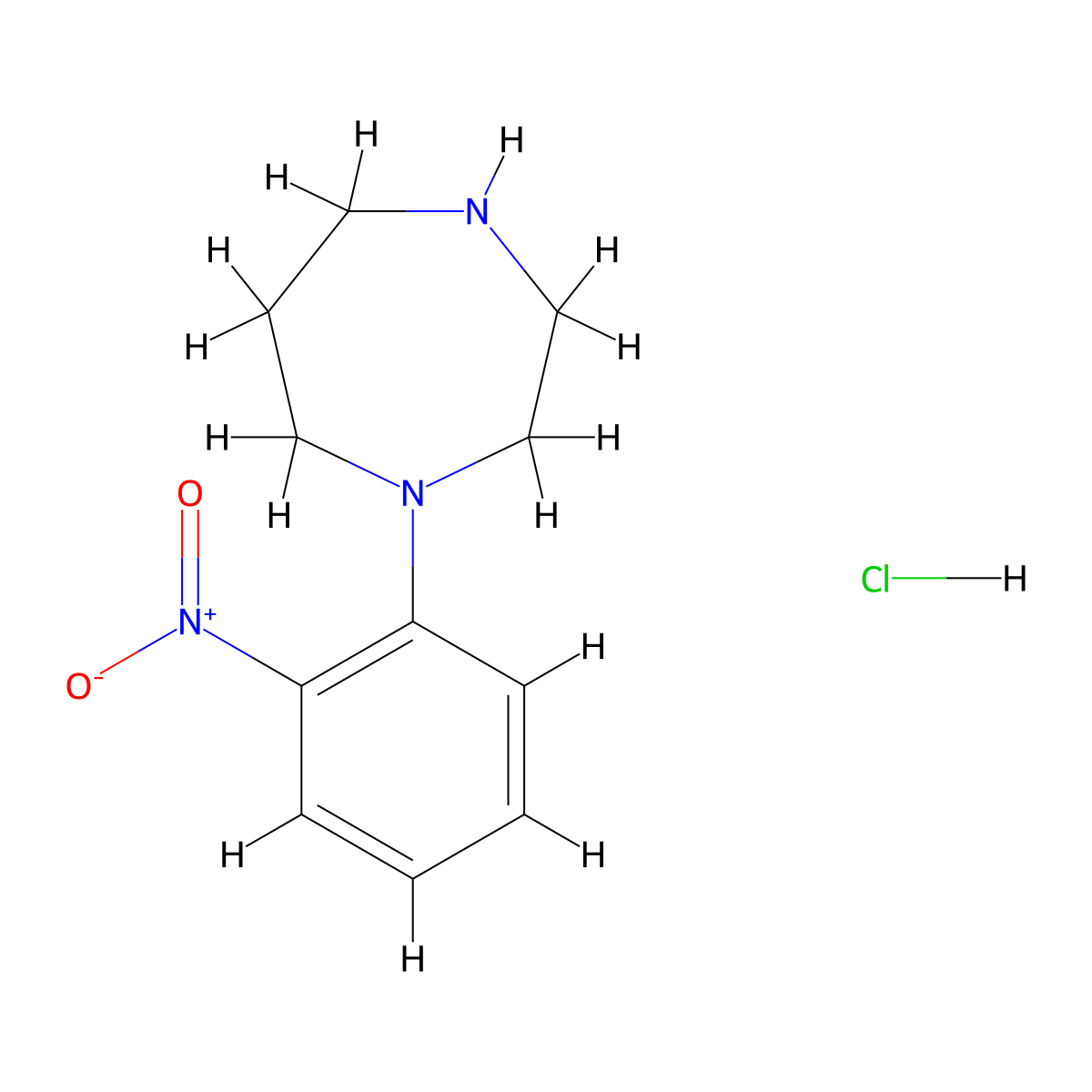 1-(2-nitrophenyl)-1,4-diazepane Hydrochloride molecular structure, CAS 299425-72-2