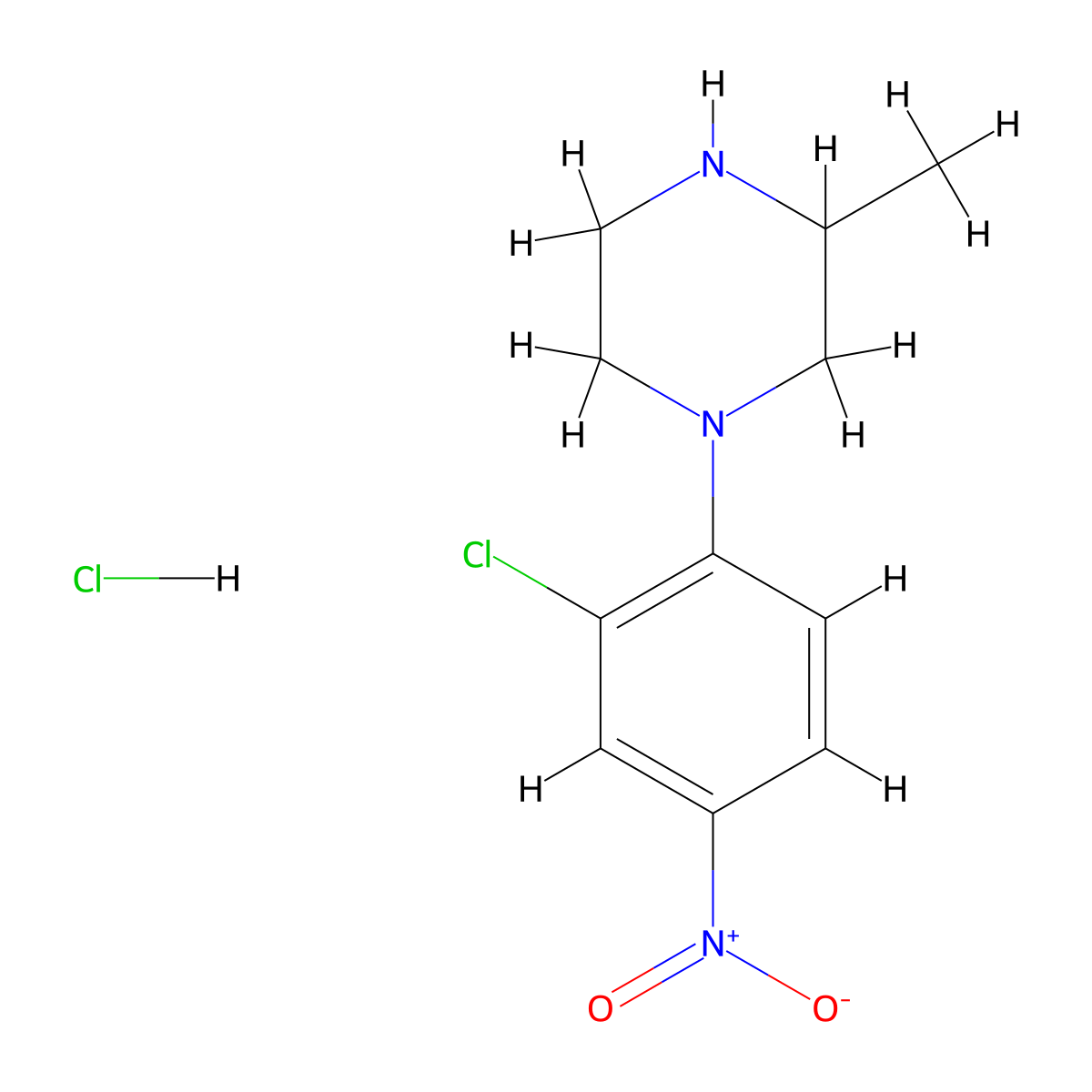 1-(2-Chloro-4-nitrophenyl)-3-methylpiperazine hydrochloride molecular structure, CAS 299425-75-5