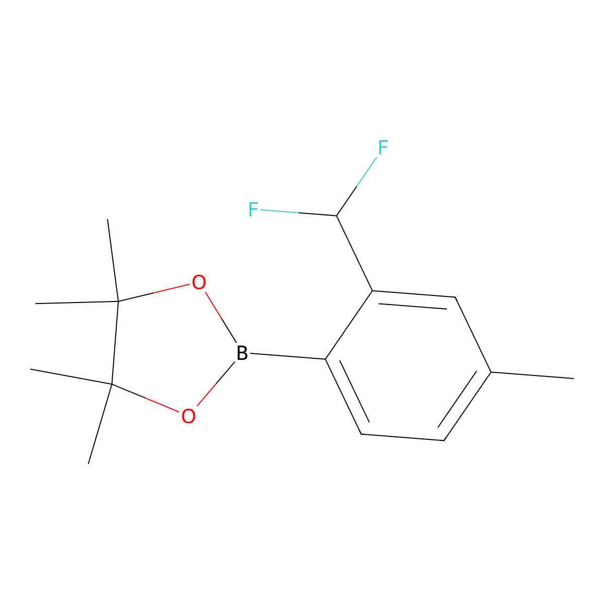 2-[2-(Difluoromethyl)-4-methylphenyl]-4,4,5,5-tetramethyl-1,3,2-dioxaborolane molecular structure, CAS 2994268-39-0