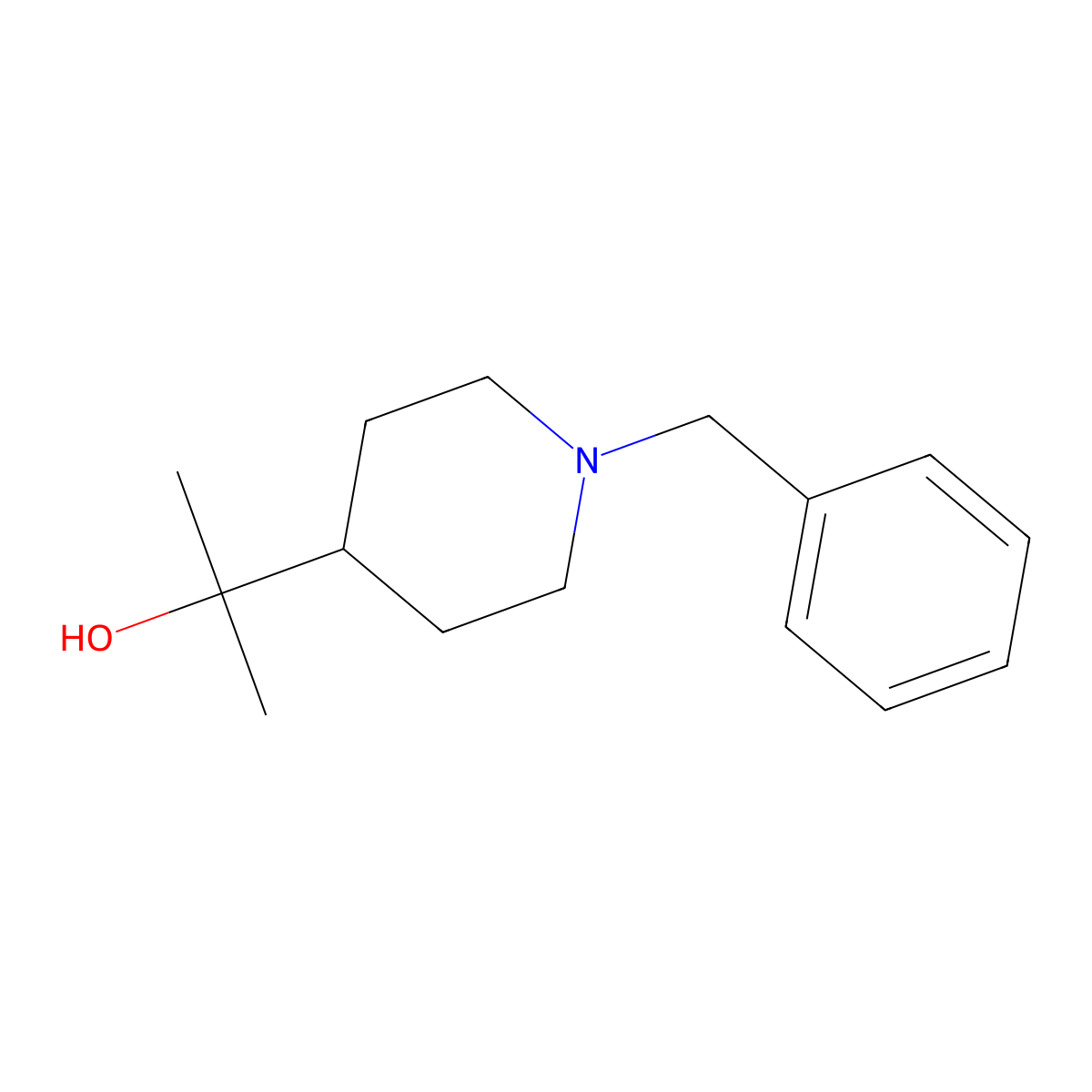 2-(1-Benzylpiperidin-4-yl)-2-propanol molecular structure, CAS 299428-04-9