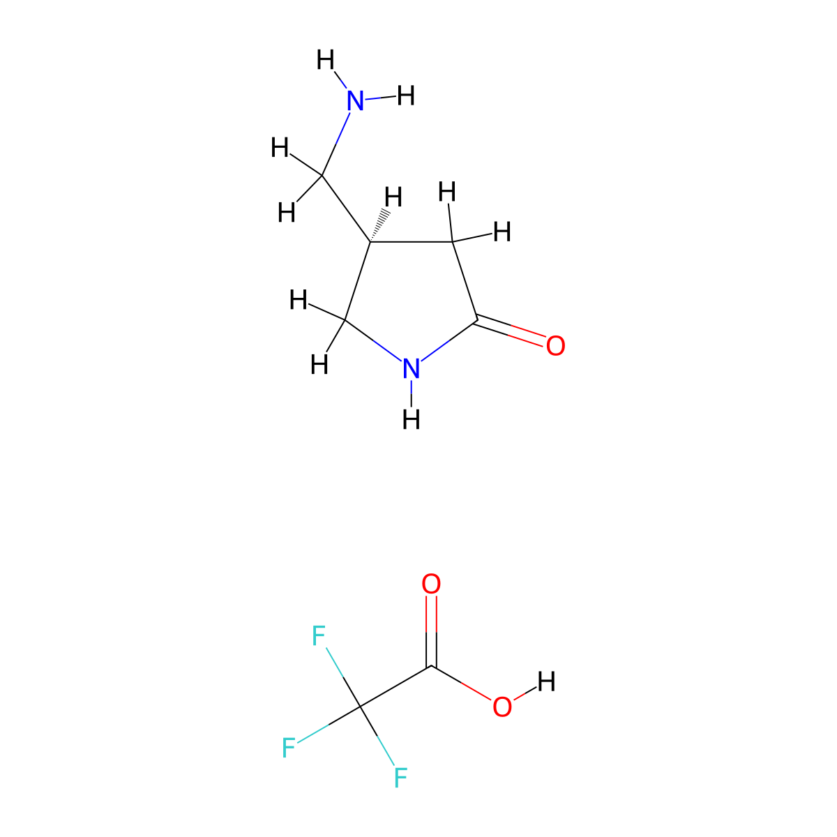 (4R)-4-(aminomethyl)pyrrolidin-2-one, trifluoroacetic acid molecular structure, CAS 2994285-30-0